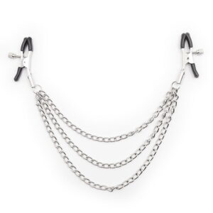 Pinch tepelklemmen Triple link silver verstelbaar met ketting bdsm