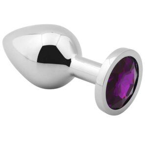 Banoch Buttplug Aurora Deep Purple Medium Metalen buttplug Diamant steen Paars 98710656