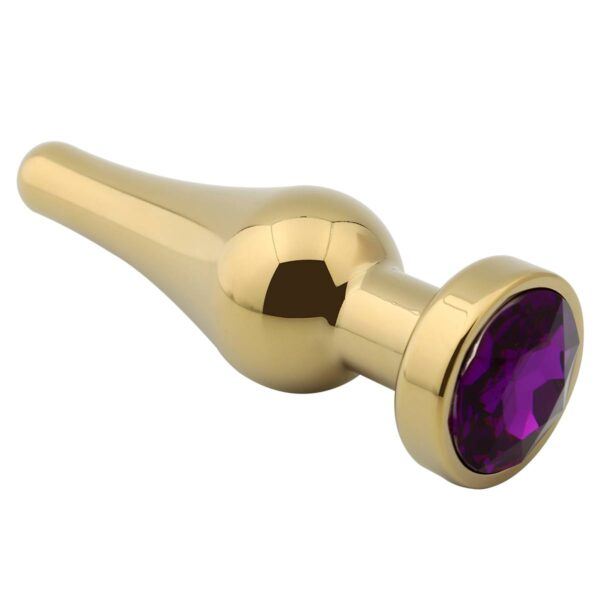 Banoch Buttplug Lacrima Gold Purple Medium Metalen buttplug Diamant steen Paars 987101675