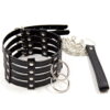 Banoch Collar Leash Flamboyante Black zwarte pu leren halsband met riem 987101784 2