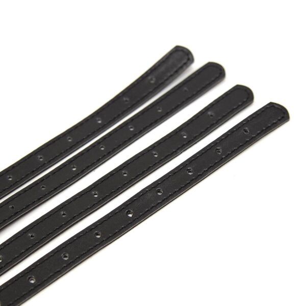 Banoch Collar Leash Flamboyante Black zwarte pu leren halsband met riem 987101784 5