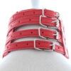 Banoch Collar Leash Flamboyante Red rode pu leren halsband met riem 987101785 4