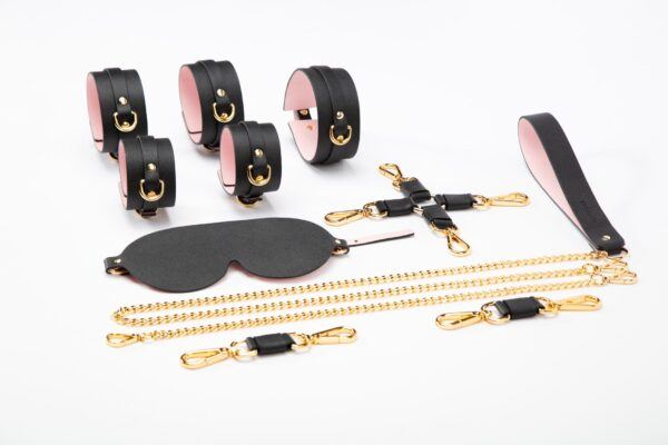 Banoch Hedonistic Bondageset zwart roze goud leer 987101853 1 Banoch Hedonistic Bondageset zwart roze goud leer 987101853 1