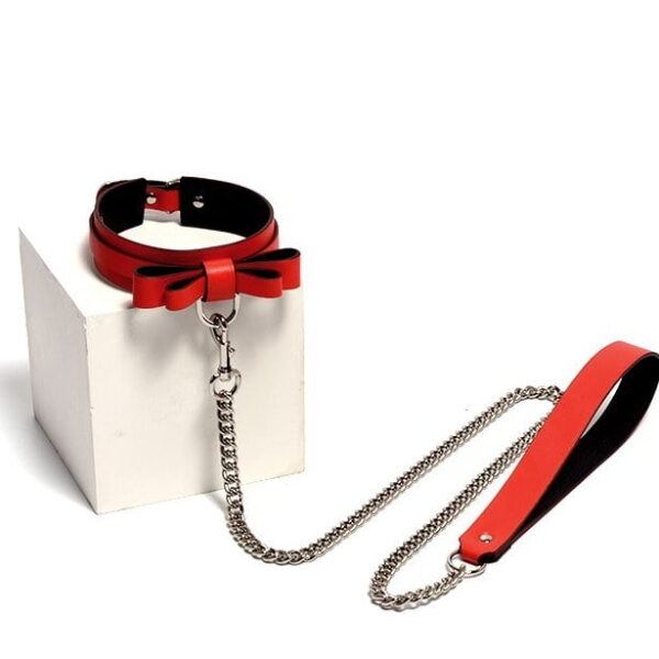 Banoch Hedonistic bowtie Bondageset strik zwartrood leer 987101870 3