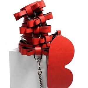 Banoch Hedonistic bowtie Bondageset strik zwartrood leer 987101870
