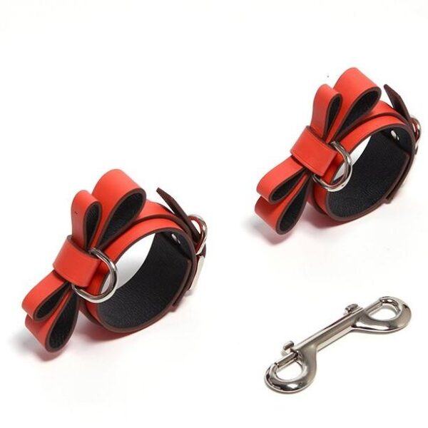 Banoch Hedonistic bowtie Bondageset strik zwartrood leer 987101870 4