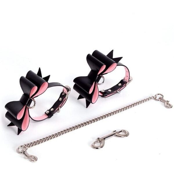 Banoch Hedonistic bowtie Bondageset strik zwartroze leer 987101857 4 Banoch Hedonistic bowtie Bondageset strik zwartroze leer 987101857 4