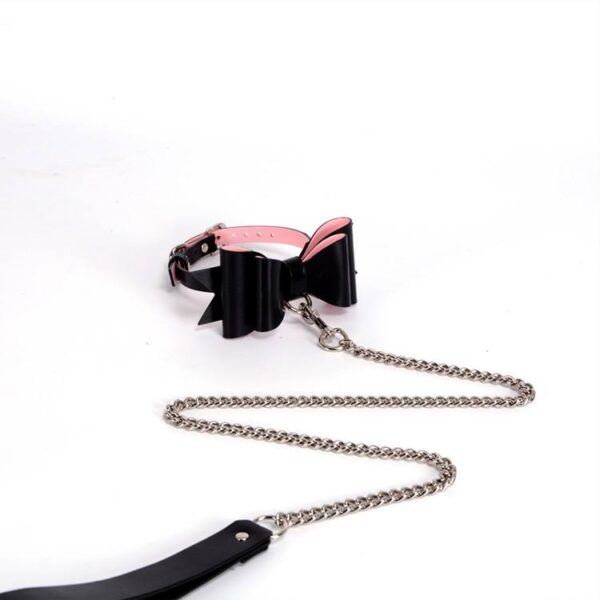 Banoch Hedonistic bowtie Bondageset strik zwartroze leer 987101857 6 Banoch Hedonistic bowtie Bondageset strik zwartroze leer 987101857 6