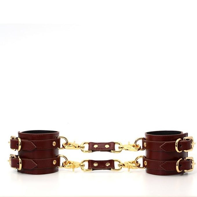 Banoch Hedonistic brede handboeien wijnrood bruin leer 987101858 6