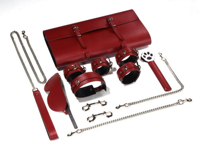 Banoch Sultry Bondageset in hoes rood pu leer 987101855
