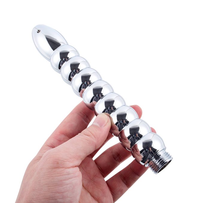 Banoch klysma voor douche slang aluminium metaal geribbeld recht 5 scaled