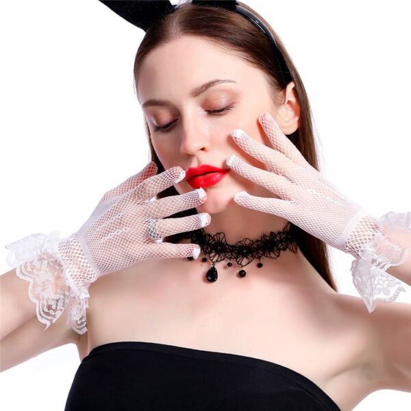 Banoch motif obscur kanten handschoenen kort wit gaas 987101874 4 Banoch motif obscur kanten handschoenen kort wit gaas 987101874 4