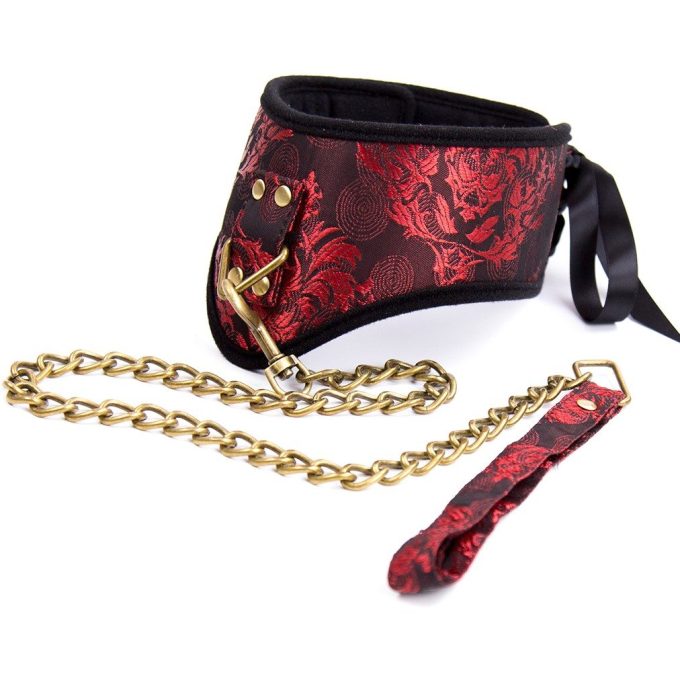 Banoch posture Collar leash Courtesan Red halsband met riem rood bdsm 987101790 11