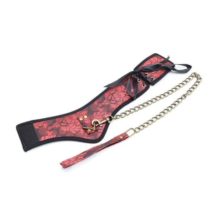Banoch posture Collar leash Courtesan Red halsband met riem rood bdsm 987101790 7