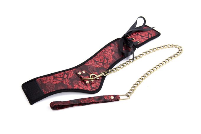 Banoch posture Collar leash Courtesan Red halsband met riem rood bdsm 987101790 9