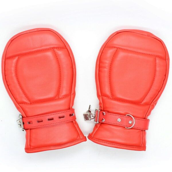 Banoch Bondage Mittens PU Leer Rood 987101745 2 Banoch Bondage Mittens PU Leer Rood 987101745 2