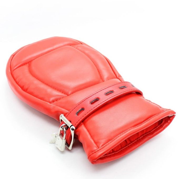Banoch Bondage Mittens PU Leer Rood 987101745 3