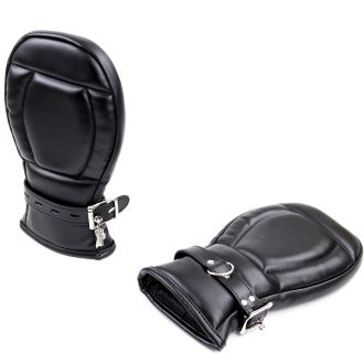 Banoch Bondage Mittens PU Leer Zwart 987101744 2