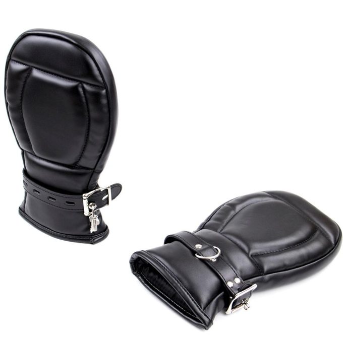 Banoch Bondage Mittens PU Leer Zwart 987101744 2