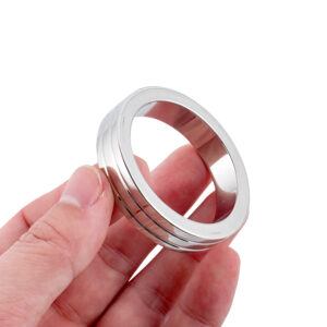 Banoch Cockring flat ribbed metal ∅ 50 10 mm breed 5 mm dik metaal 1 scaled