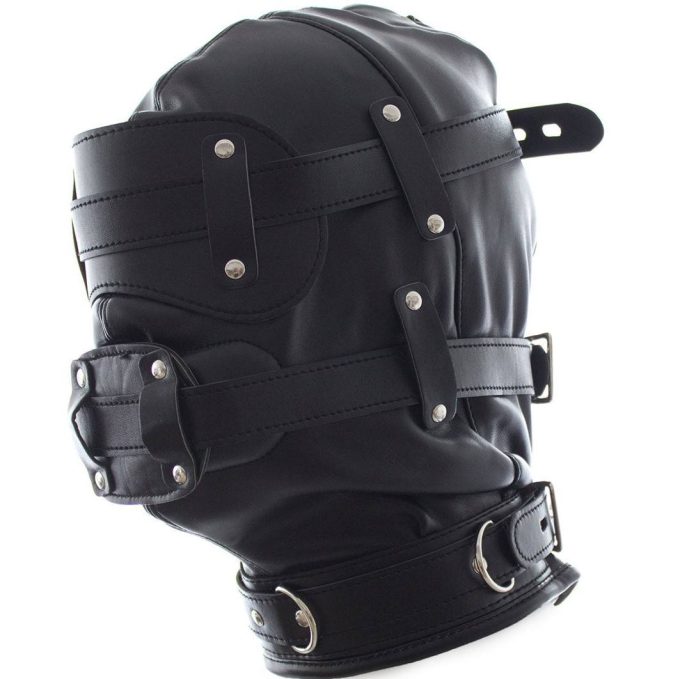 Banoch Inferno Bondage Mask black Zwart pu leren masker met Gag oogbedekking 987101794 10
