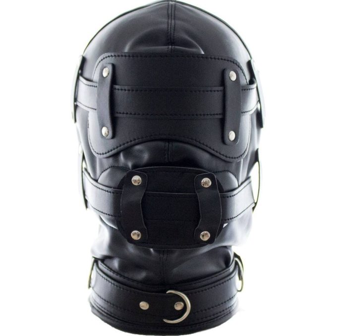 Banoch Inferno Bondage Mask black Zwart pu leren masker met Gag oogbedekking 987101794 2