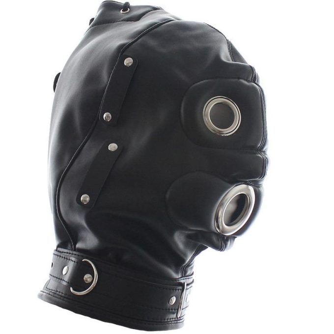 Banoch Inferno Bondage Mask black Zwart pu leren masker met Gag oogbedekking 987101794 3