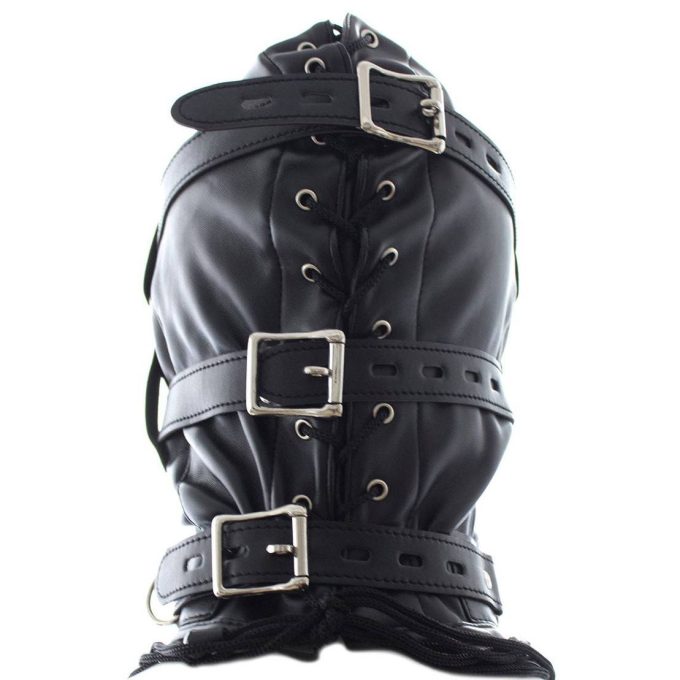 Banoch Inferno Bondage Mask black Zwart pu leren masker met Gag oogbedekking 987101794 4