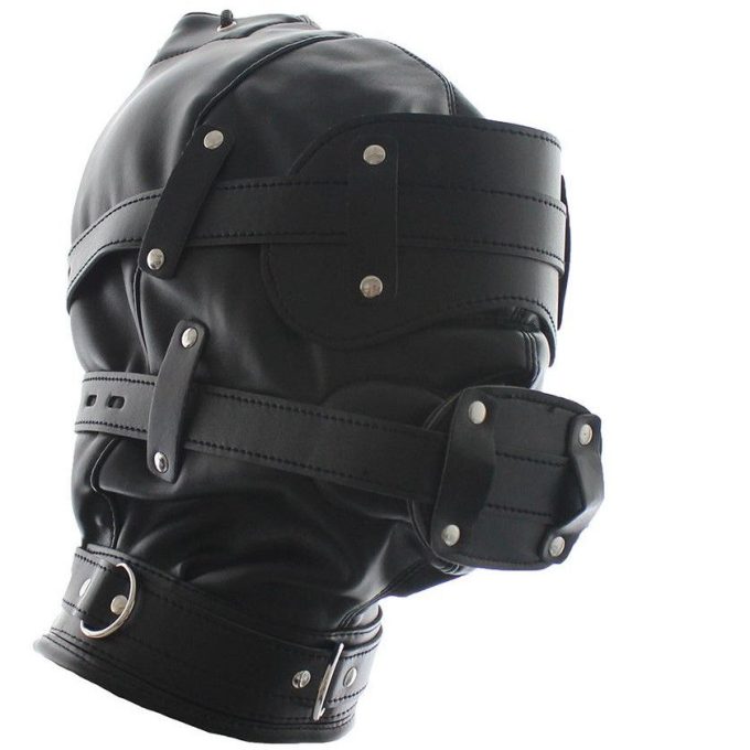 Banoch Inferno Bondage Mask black Zwart pu leren masker met Gag oogbedekking 987101794 5