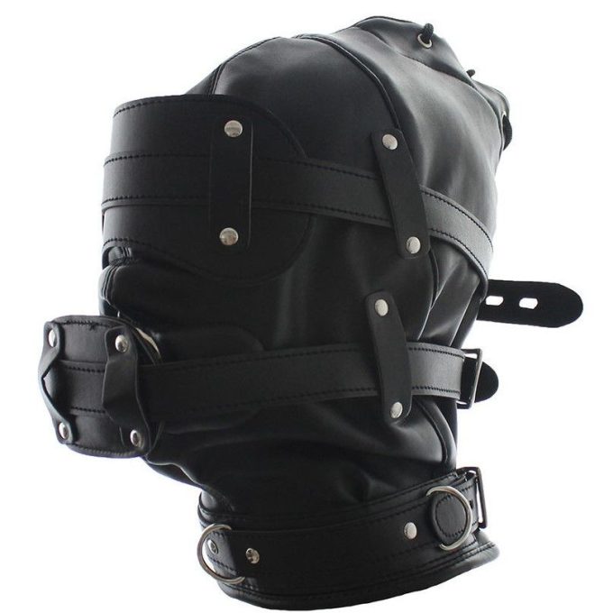 Banoch Inferno Bondage Mask black Zwart pu leren masker met Gag oogbedekking 987101794 6