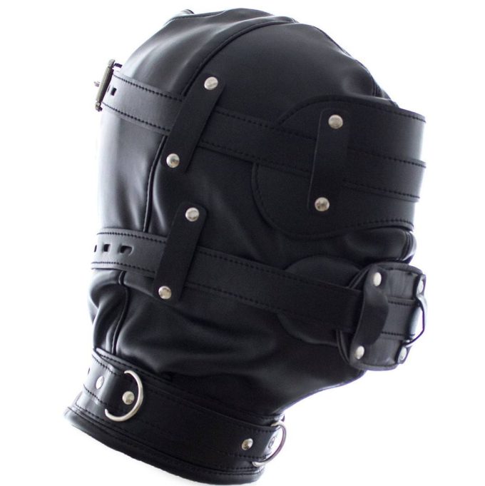 Banoch Inferno Bondage Mask black Zwart pu leren masker met Gag oogbedekking 987101794 9