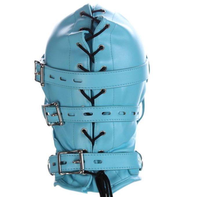 Banoch Inferno Bondage Mask blue blauw pu leren bondage masker met Gag oogbedekking 987101796 3
