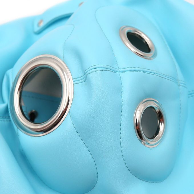 Banoch Inferno Bondage Mask blue blauw pu leren bondage masker met Gag oogbedekking 987101796 5