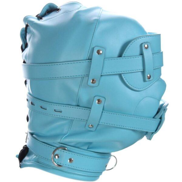 Banoch Inferno Bondage Mask blue blauw pu leren bondage masker met Gag oogbedekking 987101796 Banoch Inferno Bondage Mask blue blauw pu leren bondage masker met Gag oogbedekking 987101796