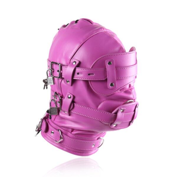 Banoch Inferno Bondage Mask pink Roze pu leren masker met Gag oogbedekking 987101795 2