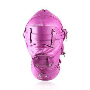 Banoch Inferno Bondage Mask pink Roze pu leren masker met Gag oogbedekking 987101795
