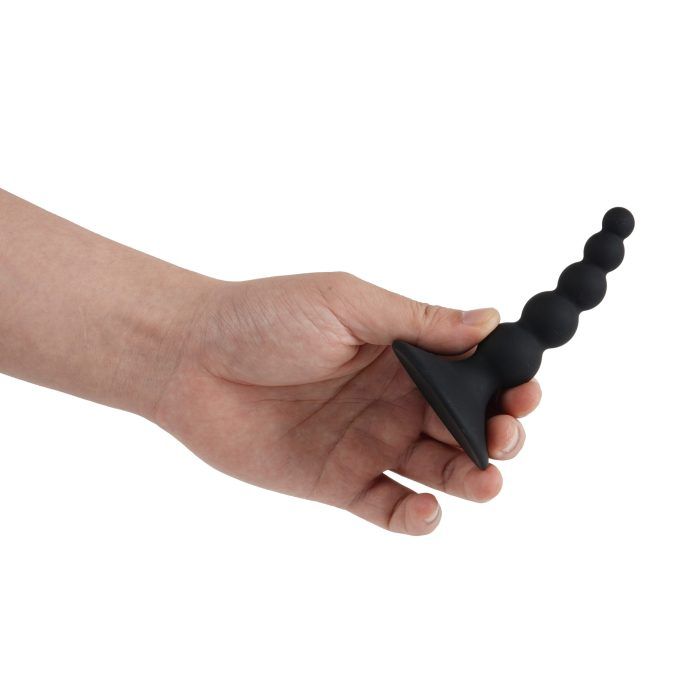 Banoch Buttplug bulb rider zwart Siliconen Zuignap in hand (3)