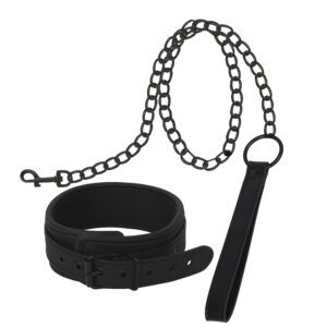 Banoch Collar leash Black Halsband en Riem zwart imitatieleer bondage 987101767 5 scaled scaled