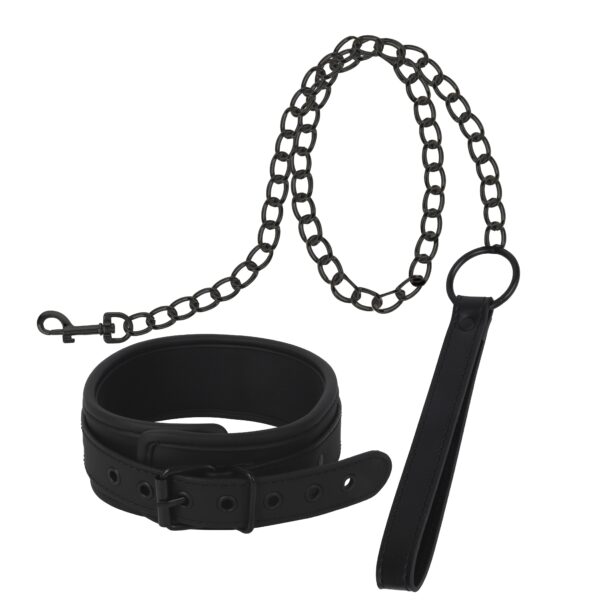 Banoch Collar leash Black Halsband en Riem zwart imitatieleer bondage 987101767 5 scaled scaled