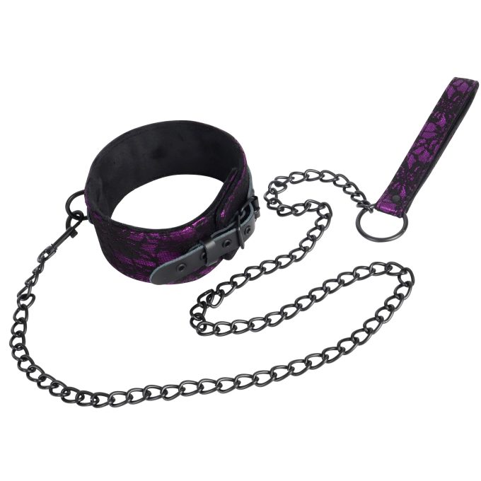 Banoch Collar leash Courtesan Purple halsband met riem paars bondage 987101769 4 scaled