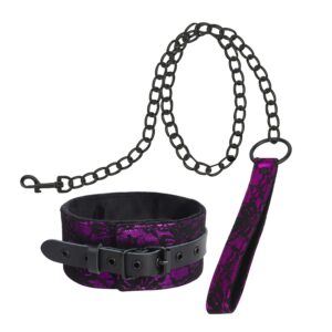 Banoch Collar leash Courtesan Purple halsband met riem paars bondage 987101769 6 scaled scaled
