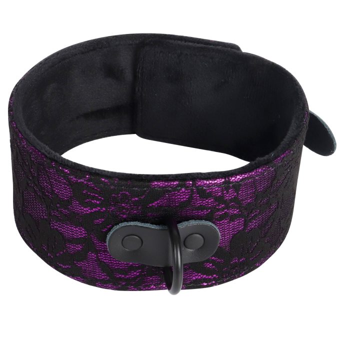 Banoch Collar leash Courtesan Purple halsband met riem paars bondage 987101769 7 scaled scaled