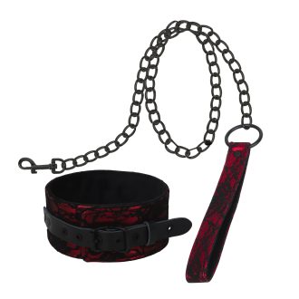 Banoch Collar leash Courtesan Red halsband met riem rood 987101768 6 scaled scaled
