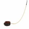 Banoch Collar leash Gold Halsband en Riem cognac bruin met goud bondage 987101702 4 scaled scaled