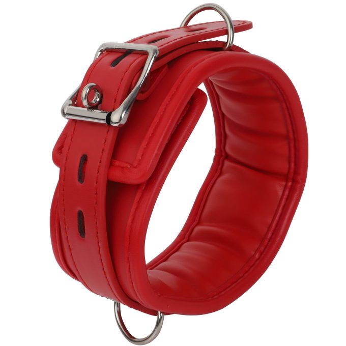 Banoch Collar leash Red Halsband en Riem Rood met zilver bdsm 987101700 3 scaled scaled