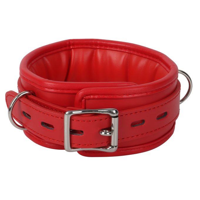Banoch Collar leash Red Halsband en Riem Rood met zilver bdsm 987101700 7 scaled scaled