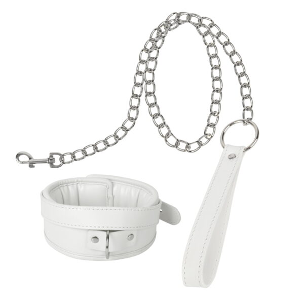 Banoch Collar leash White Halsband en Riem wit imitatieleer bondage 987101766 4 scaled scaled