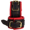 Banoch Handcuff gold rode Handboeien leer met goud bondage 987101375 15 scaled scaled