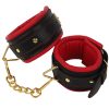 Banoch Handcuff gold rode Handboeien leer met goud bondage 987101375 2 scaled scaled