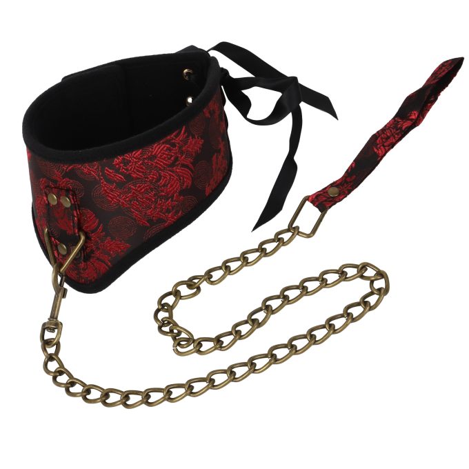 Banoch posture Collar leash Courtesan Red halsband met riem rood bdsm 987101790 4 scaled scaled